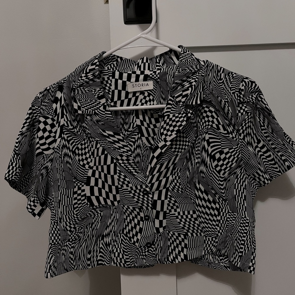 Multi-pattern Black Top; Bought at Cattivo; Brand - Storia; Small